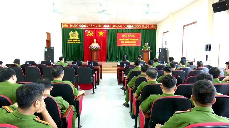 Công an huyện Nho Quan tập huấn công tác chuyển đổi trạng thái công tác Cảnh sát khu vực năm 2023