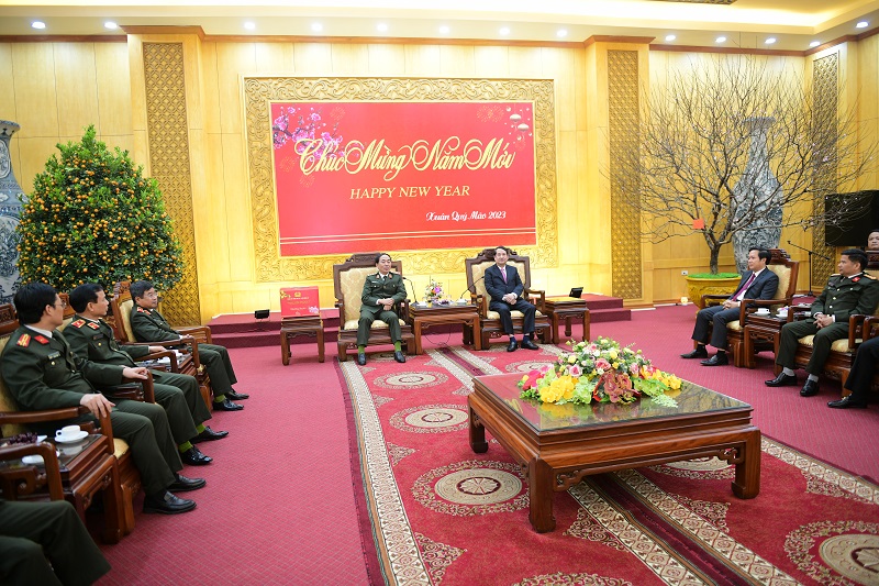 Đồng chí Thượng tướng Trần Quốc Tỏ, Thứ trưởng Bộ Công an thăm, chúc Tết tại tỉnh Ninh Bình