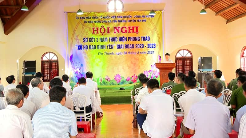 Xã Yên Thành, huyện Yên Mô tổ chức hội nghị sơ kết 3 năm thực hiện phong trào “Xứ, họ đạo bình yên