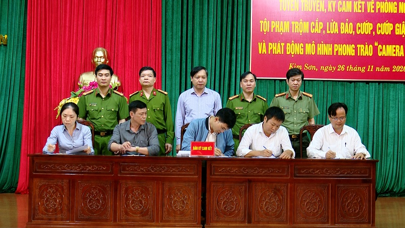 Công an huyện Kim Sơn tổ chức tuyên truyền phòng chống tội phạm  và phát động mô hình “Camera an ninh”