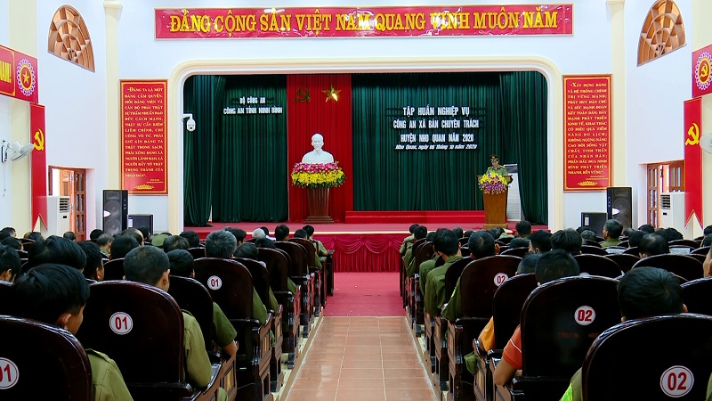 Bế giảng lớp tập huấn nghiệp vụ Công an xã bán chuyên trách huyện Nho Quan năm 2020