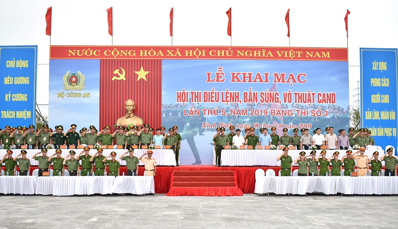 Khai mạc Hội thi điều lệnh, bắn súng, võ thuật Công an nhân dân  lần thứ 5, năm 2019, Bảng thi số 3 tại Ninh Bình