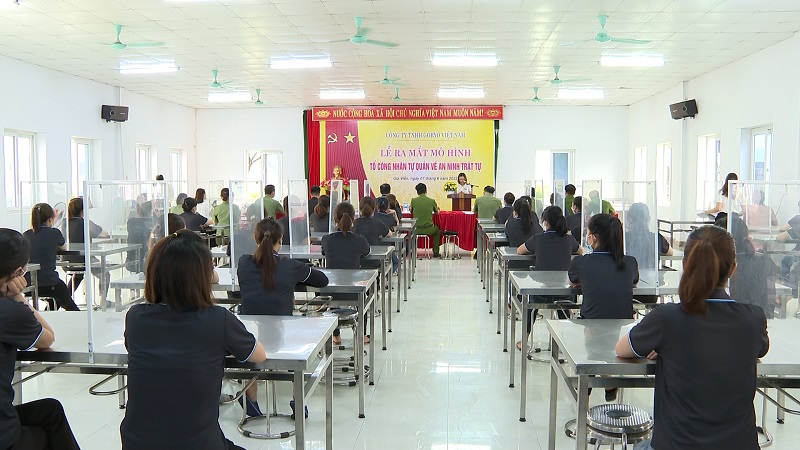 Ra mắt mô hình “Tổ công nhân tự quản về an ninh, trật tự” của Công ty TNHH Goryo Việt Nam, xã Gia Vân, huyện Gia Viễn