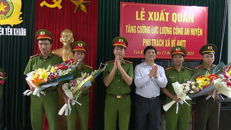 Công an huyện Yên Khánh và Yên Mô tăng cường CBCS công an chính quy về các xã làm nhiệm vụ đảm bảo an ninh trật tự
