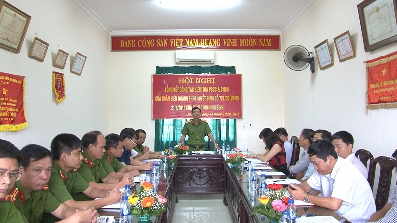 Tổng kết công tác kiểm tra PCCC và CNCH của Đoàn Liên ngành  theo quyết định số 721/QĐ – UBND ngày 21/5/2018 của tỉnh Ninh Bình