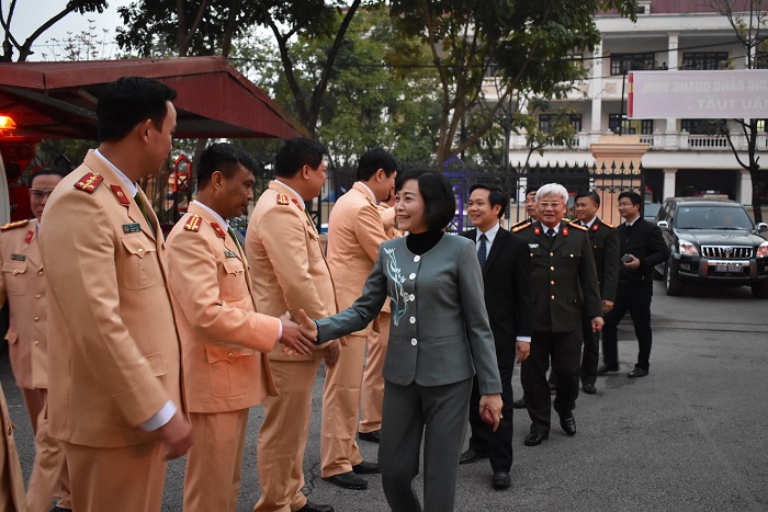 Đồng chí Bí thư Tỉnh ủy đến thăm và chúc tết cán bộ chiến sỹ lực lượng Công an.