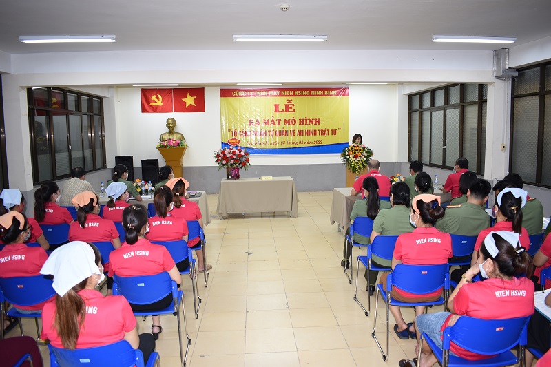Công ty TNHH May NienHsing Ninh Bình tổ chức Lễ ra mắt mô hình “Tổ công nhân tự quản về ANTT”